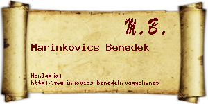 Marinkovics Benedek névjegykártya