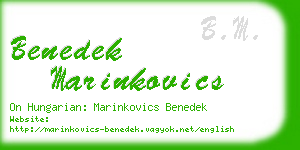 benedek marinkovics business card